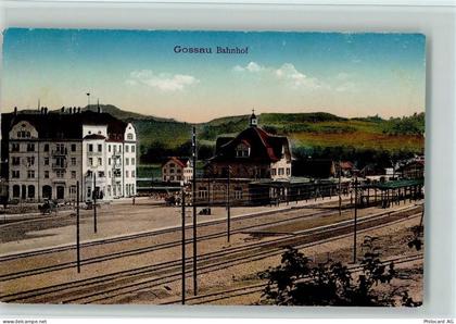 Gossau SG Bahnhof , Hotel Quellenhof, AK Bahnhof Schweiz 1915 - 13410294