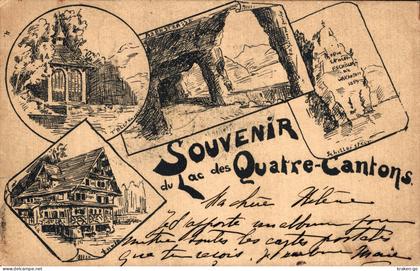 SCHWEIZ, SUISSE, SVIZZERA - Souvenir du Lac des Quatre-Cantons - VG + 1899 - #244
