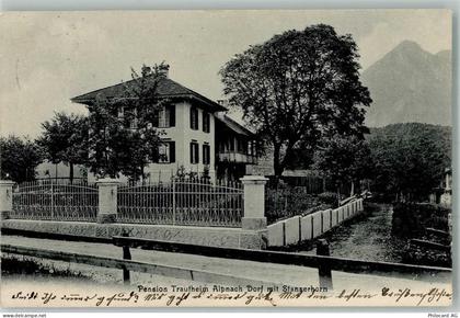 6055 Alpnach Dorf 1911 Foto AK Pension Trautheim - 13556364