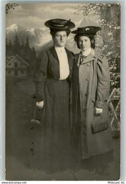 9403 Goldach Foto AK Frau Mode Hut Ort lt. Stempel - 39983439