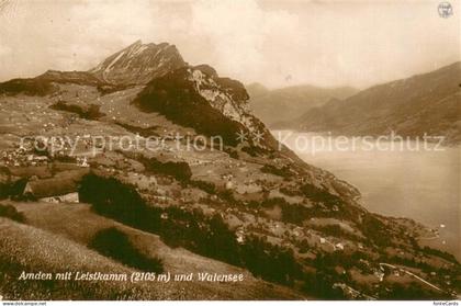 Amden Walensee SG mit Leistkamm und Walensee