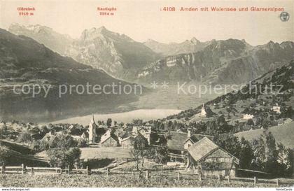 Amden Walensee SG mit Walensee und Glarneralpen