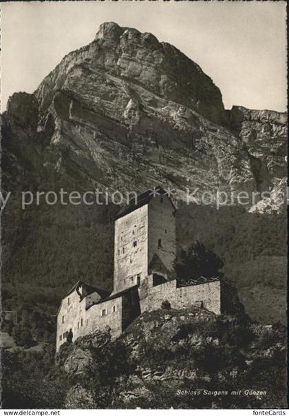 Sargans Schloss Sargans mit Gonzen