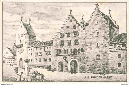St Gallen SANKT GALLEN SG Am Rindermarkt Zeichnung