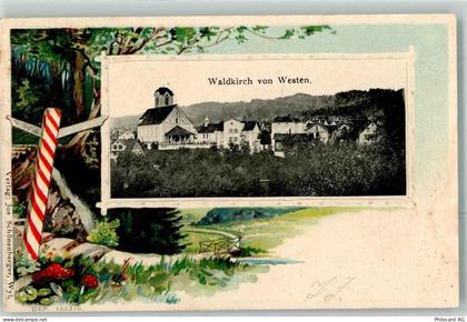 9205 Waldkirch Prägedruck Lithographie Kirche - 13622980