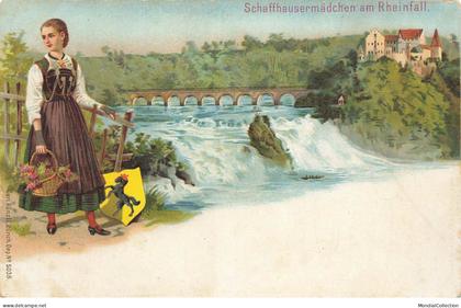 SUISSE #MK34563 SCHAFFHOUSE . SCHAFFHAUSERMADCHEN AM RHEINFALL