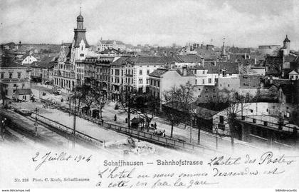 SUISSE -  Vorläufer Postkarte - SCHAFFHOUSE < SCHAFFHAUSEN - BAHNHOFSTRASSE