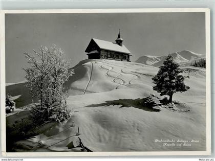 6433 Stoos SZ - Drahtseilbahn Schwyz Stoos Kapelle auf Stoos Winter - 10390843