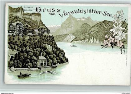 6440 Vierwaldstättersee Lithographie Kurhaus Tellsplatte Tells-Kapelle... - 13220864