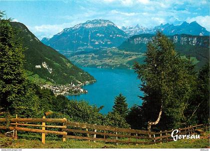 Carte Postale - Suisse - SZ Schwyz - Gersau am Vierwaldstattersee mit Fronalpstock, Kaiserstock und Rophaien - CPM - Car