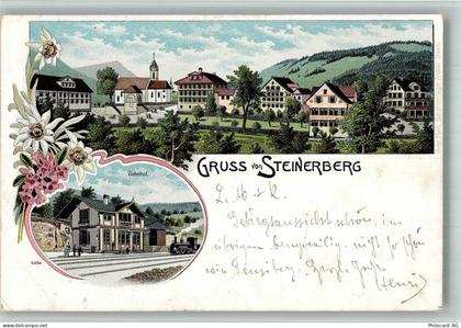 6416 Steinerberg 1901 BOAKC Bahnhof Eisenbahn Kirche - 13717467
