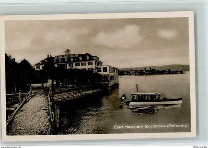 9326 Horn 1927 Foto AK Hotel Bad Horn und Hotel-Stempel , Ausflugsboot A... - 13097910