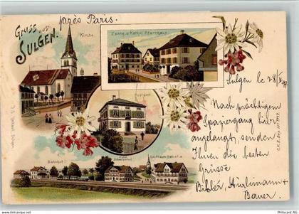 8583 Sulgen 1899 BOAKC Bahnhof Gasthaus Helvetia Lithographie - 13700158
