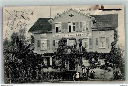 9322 Egnach 1907 Foto AK Gasthaus zum Bahnhof - 13673298