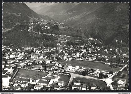 AK Giubiasco, Teilansicht, Fliegeraufnahme