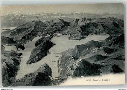 6900 Lugano - Vogelschau Lago di Lugano - 39408894