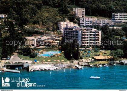 Bissone Lago di Lugano TI Hotel Lago di Lugano Fliegeraufnahme