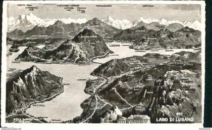 Lago di Lugano TI Lago di Lugano Fliegeraufnahmen x 1946