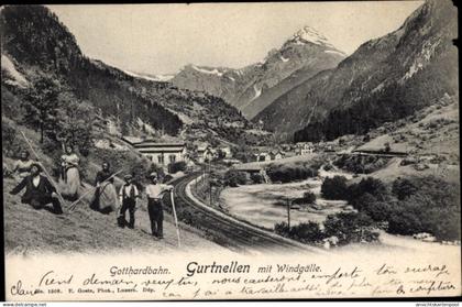 CPA Gurtnellen Kanton Uri, Strecke der Gotthardbahn, Windgälle