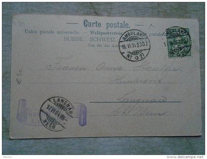 D142646 Switzerland  UR Uri Klausenroute Grenzstein Zwischen Uri und Glarus -Ambulant cachet  No 27  1904