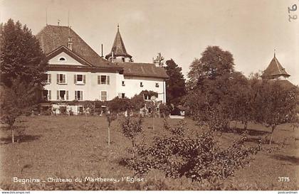 Suisse - BEGNINS (VD) Château du Marthenay, l'église - Ed. Michaud & Giy 3775