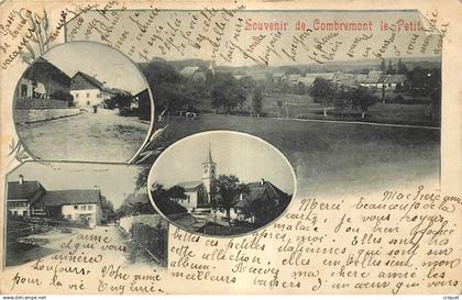 Suisse, Combremont le Petit, carte pionnière souvenir 3 vues, carte pas courante affranchie 1901