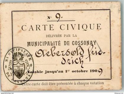 1304 Cossonay-Ville 1909 Gebrauchsspuren Bürgerkarte KEINE AK - 39701770
