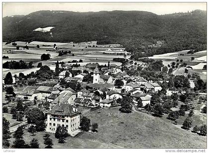 suisse -carte postale grand format - ref 93- genolier et le jura - vue aerienne - carte bon etat -
