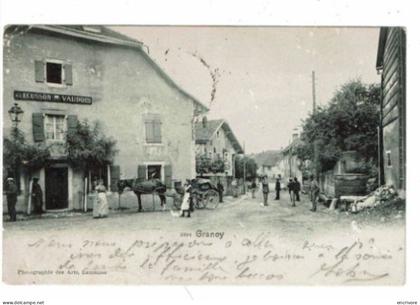 cpa GRANCY café  A L ECUSSON VAUDOIS  2294 ph des arts tampon militaire bataillon d elite