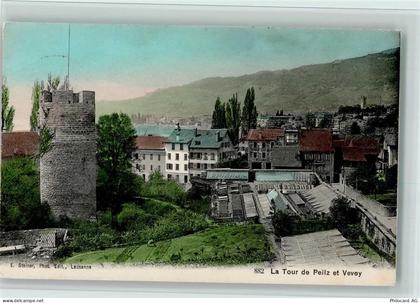 1814 La Tour-de-Peilz 1908 - La Tour de Peilz et Vevey, Burgturm, Teilan... - 13079135