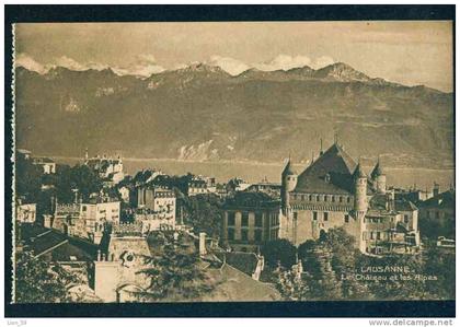 52227 / VD Vaud > Lausanne - LE CHATEAU ET LES ALPES Suisse Switzerland Schweiz Svizzera # 1316 pc mint postcard