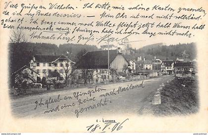 Suisse - LUCENS (VD) Route d'entrée de la commune - Châetau au loin - Ed. inconnu