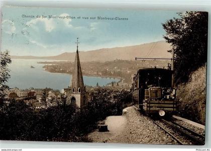 1820 Montreux 1915 - Chemin de fer Montreux - Glion et vue sur Montreux-... - 13173236