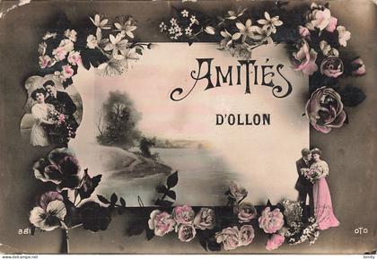 Suisse amitiés d' Ollon CPA carte fantaisie cachet Ollon
