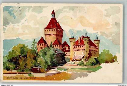 1134 Vufflens-le-Château 1921 Lithographie / Künstlerkarte Schloss Chate... - 10742337