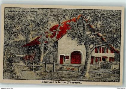 1275 Chéserex Künstlerkarte Bonmont la ferme Hühner sign - 13173480