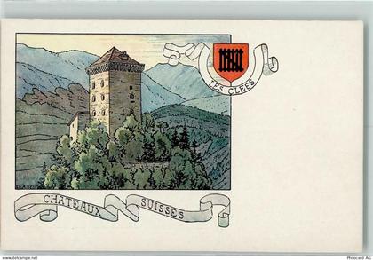 1356 Les Clées Künstlerkarte Chateaux Suisse sign. Ch. A. Reuter - 13124814