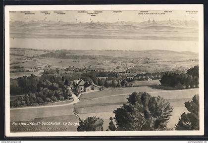 AK La Sauge, Pension Jaquet-Ducommun, Alpes vue du Cret de La Sauge