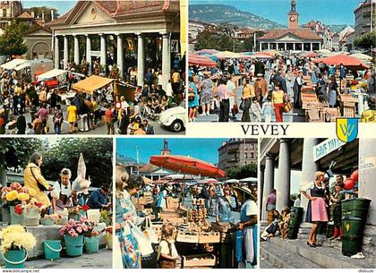 Carte Postale - Suisse - VD Vaud - Vevey - Le marché - Multivues - Blasons - CPM - Carte Neuve - Voir Scans Recto-Verso