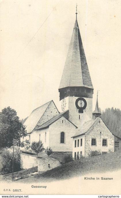 Suisse Gessenay Kirche in Saanen 1905 correspondence Henri Piguet Saanen - Le Sentier
