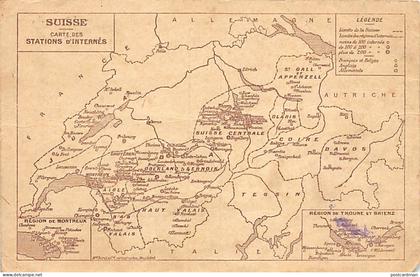 Suisse - RIVAZ (VD) Carte des stations d'internés pendant la Première Guerre Mondiale - VOIR LES SCANS POUR L'ÉTAT - Ed.