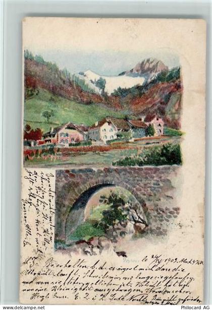 1820 Veytaux 1903 Gebrauchsspuren Künstlerkarte AK - 13098105