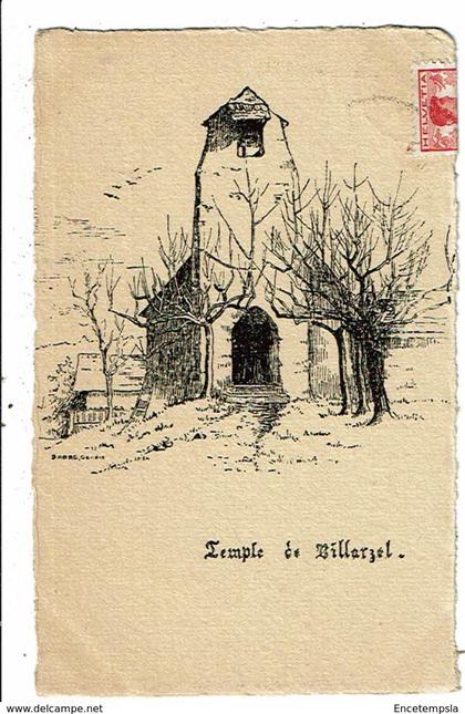 CPA-Carte Postale-Suisse-Croquis du temple de Villarzel -1912?VMO15791