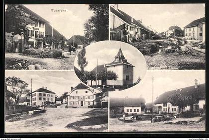 AK Vuarrens, Vue partielle, L`église, Epicerie A. Brot