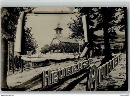 1462 Yvonand Passepartout LEglise Städteglückwunsch Winter - 13114900