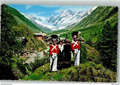3919 Blatten Lötschen Foto AK Tracht Uniform Hergottsgrenadiere - 38067304