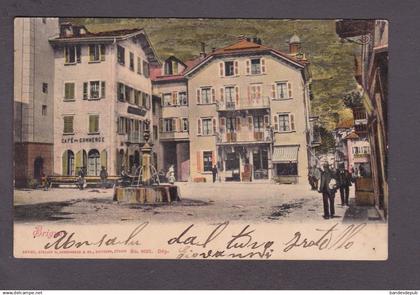 Suisse VS Brigue ( animée fontaine Cafe du Commerce  ( 2749)