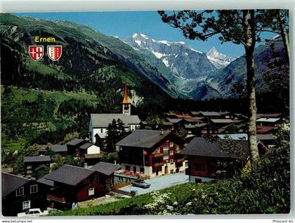 3995 Ernen 1977 - Wallis Wannenhorn und Finsteraarhorn Oldtimer Wappen... - 10390213