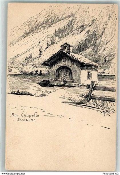 1983 Evolène Radierung Kirche Kapelle - 38217205