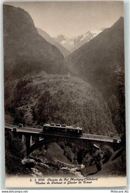 1925 Finhaut - Eisenbahn Martigny-Chatelard Viadukt de Finhaut et Glacie... - 10593285